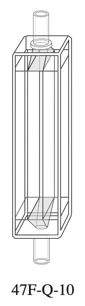 Starna 47F-Q-10 Semi-Micro In-Line Flow Through Quartz Fluorometer Cell with Tubulation Connector, 10mm Pathlength