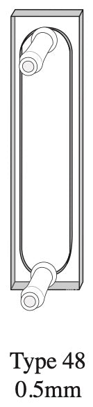 Starna 48-Q-0.5 Short Path Length Rectangular Quartz Flow Cell, 0.5mm Pathlength