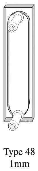 Starna 48-Q-1 Short Path Length Rectangular Quartz Flow Cell, 1mm Pathlength