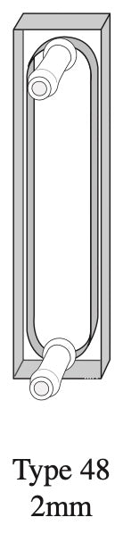 Starna 48-Q-2 Short Path Length Rectangular Quartz Flow Cell, 2mm Pathlength