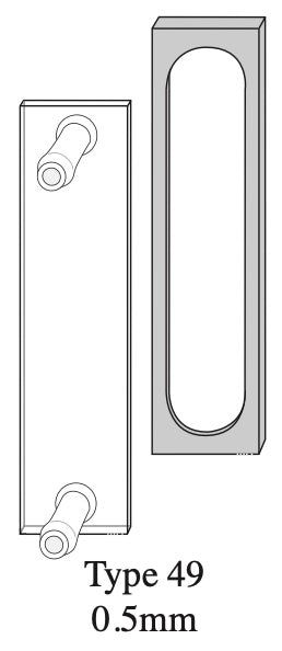 Starna 49-Q-0.5 Short Path Length Rectangular Quartz Flow Cell, 0.5mm Pathlength