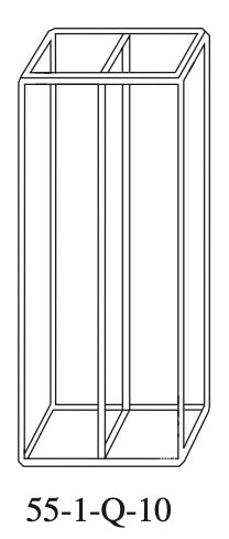 Starna 55-1-Q-10 Divided Rectangular Open Top Quartz Fluorometer Cell, 10mm Pathlength