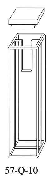 Starna 57-Q-10 Tandem Rectangular Quartz Fluorometer Cell, 10mm Pathlength