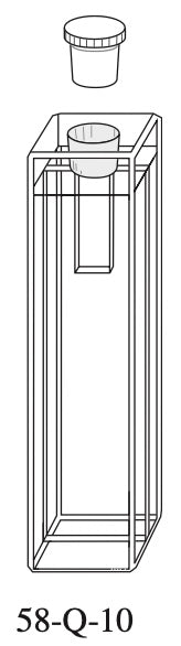 Starna 58-Q-10 Tandem Rectangular Quartz Fluorometer Cell with Stopper, 10mm Pathlength