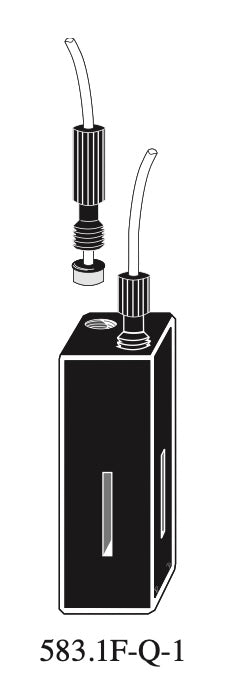 Starna 583.1F-Q-1/Z15 Low-Volume Fluorometer Flow Through Quartz Cell with Threaded Tubes