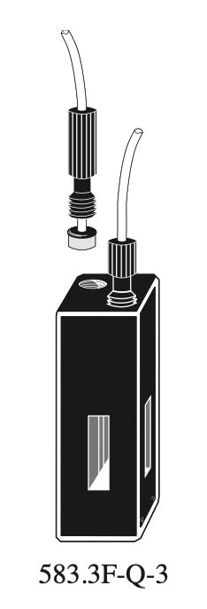 Starna 583.3F-Q-3/Z15 Low-Volume Fluorometer Flow Through Quartz Cell with Threaded Tubes