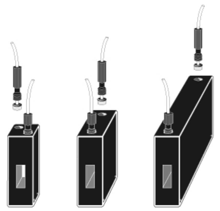 Starna 583.4-Q Series M6 Threaded Medium Aperture Quartz Flow Cells, 5-100mm, Overview