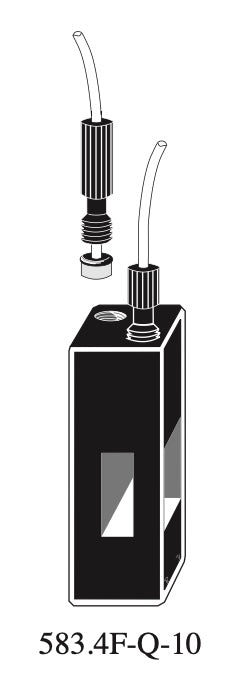 Starna 583.4F-Q-10/Z15 Low-Volume Fluorometer Flow Through Quartz Cell with Threaded Tubes