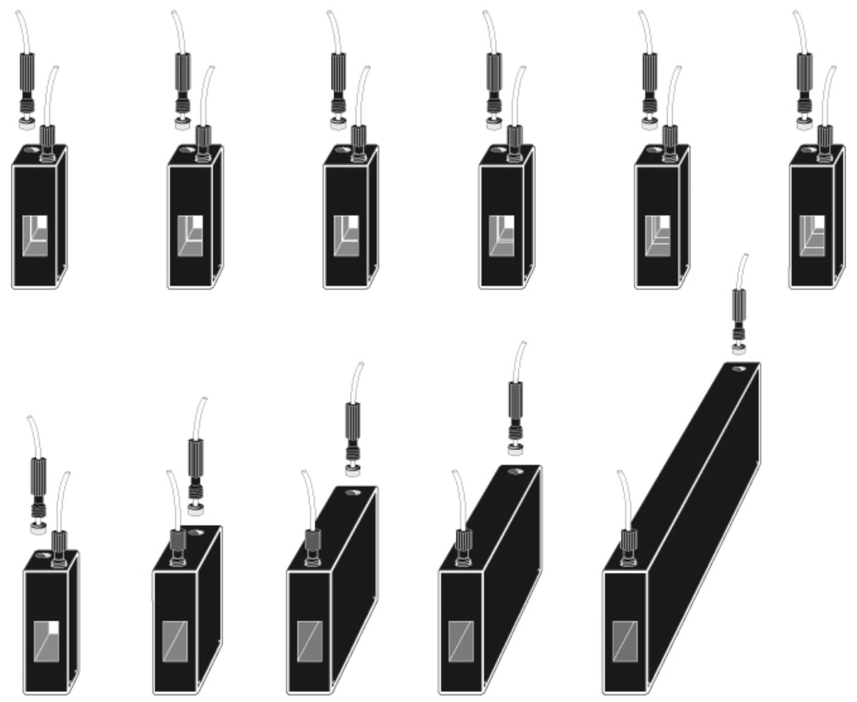 Starna 583.65-Q Series M6 Threaded Wide Aperture Quartz Flow Cells, 0.1-100mm, Overview