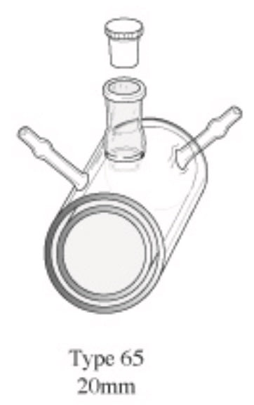 Starna 65-Q-20 Cylindrical Water-Jacketed Constant Temperature Quartz Cell, 20mm Pathlength