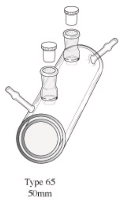 Starna 65-Q-50 Cylindrical Water-Jacketed Constant Temperature Quartz Cell, 50mm Pathlength