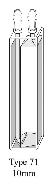 Starna 71-Q-10 Standard Rectangular Clear Quartz Flow Cell, 10mm Pathlength