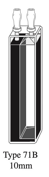 Starna 71B-Q-10 Self-Masking Standard Rectangular Quartz Flow Cell, 10mm Pathlength