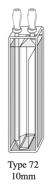 Starna 72-Q-10 Semi-Micro Rectangular Clear Quartz Flow Cell, 10mm Pathlength