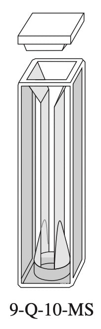 Starna 9-Q-10-MS Semi-Micro Rectangular Quartz Cell for Use with Magnetic Stirrer, 10mm Pathlength