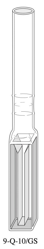 Starna 9-Q-10/GS Semi-Micro Rectangular Quartz Cell with Quartz-to-Pyrex Graded Seal, 10mm Pathlength