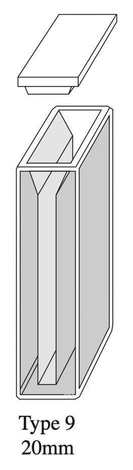 Starna 9-Q-20 Semi-Micro Rectangular Quartz Cuvette, 20mm Pathlength