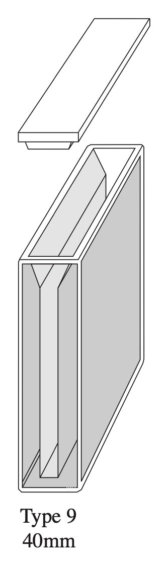 Starna 9-Q-40 Semi-Micro Rectangular Quartz Cuvette, 40mm Pathlength