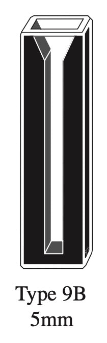 Starna 9B-Q-5 Self-Masking Semi-Micro Rectangular Quartz Cuvette, 5mm Pathlength