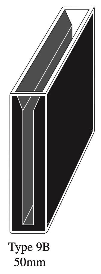 Starna 9B-Q-50 Self-Masking Semi-Micro Rectangular Quartz Cuvette, 50mm Pathlength