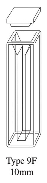 Starna 9F-Q-10 Semi-Micro Open Top Quartz Fluorometer Cell, 10mm Pathlength