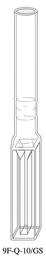 Starna 9F-Q-10/GS Semi-Micro Rectangular Quartz Fluorometer Cell with Quartz-to-Pyrex Graded Seal, 10mm Pathlength