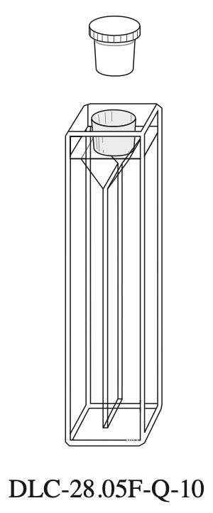 Starna DLC-29.05F-Q-10 Micro Quartz Dye Laser Cell with PTFE Stopper, 10mm Pathlength