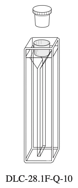 Starna DLC-28.1F-Q-10 Micro Quartz Dye Laser Cell with PTFE Stopper, 10mm Pathlength