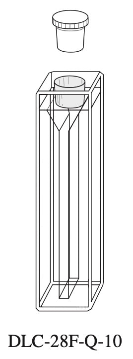 Starna DLC-28F-Q-10 Micro Quartz Dye Laser Cell with PTFE Stopper, 10mm Pathlength