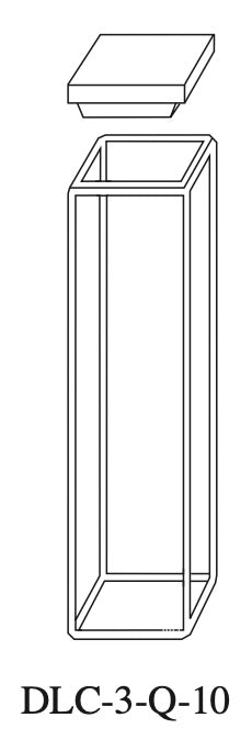 Starna DLC-3-Q-10 Standard Rectangular Quartz Dye Laser Cell with PTFE Lid, 10mm Pathlength