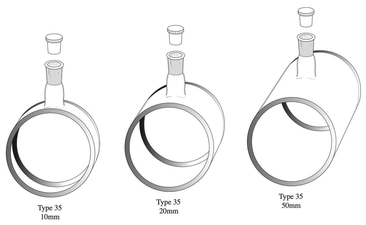 Starna 35-PX & 35-Q Series Large Diameter Cylindrical Cells with Stopper, Optical Pyrex & Spectrosil Quartz, Overview