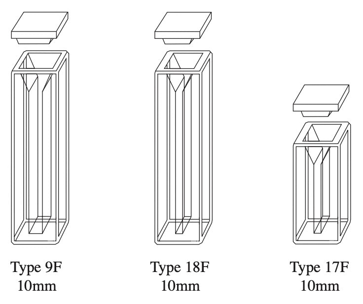 Starna 9F, 17F, 18F Series Semi-Micro & Micro Open Top Quartz Fluorometer Cells, Overview