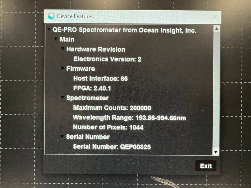Ocean Optics (Ocean Insight) QEPro extended range UV-VIS Spectrometer