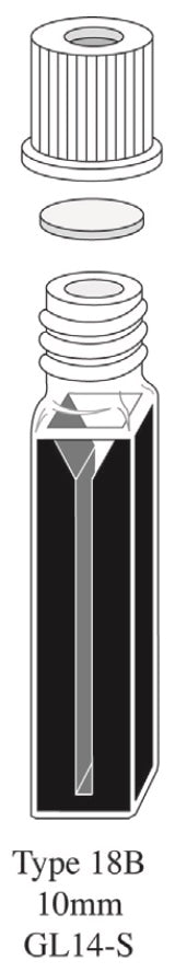 Masking Rectangular Cap Starna GL14 Series Self-Masking Rectangular Quartz Screw Cap Cuvettes, 10mm
