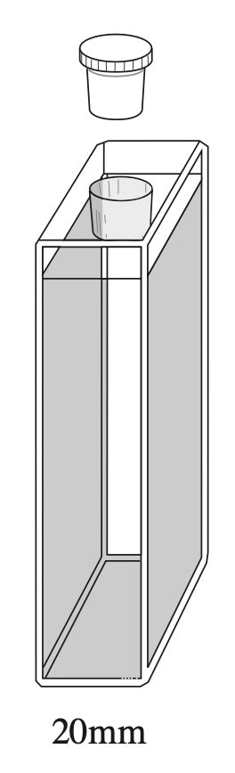 Starna 21-G-20 Standard Rectangular Glass Cuvette with Stopper, 20mm Pathlength