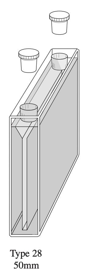 Starna 28-Q-50 Rectangular Quartz Micro Cuvette with Stopper, 50mm Pathlength