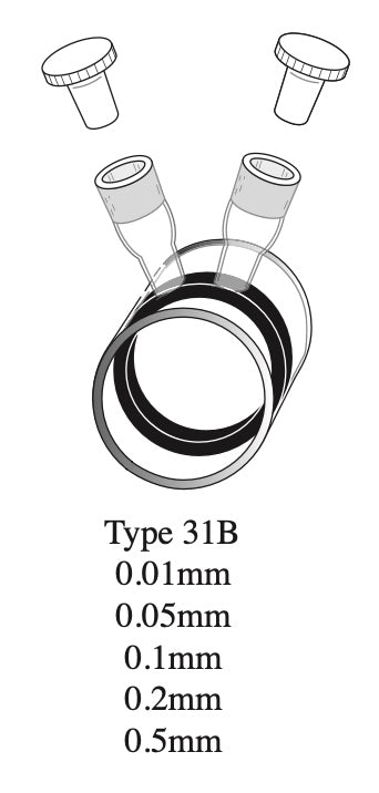 Starna 31B-Q-0.01, Starna 31B-Q-0.1, Starna 31B-Q-0.2, Starna 31B-Q-0.5 Self-Masking Quartz Cylindrical Micro Cells