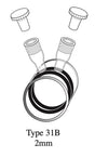 Starna 31B-Q-2 Self-Masking Quartz Cylindrical Micro Cell, 2mm Pathlength