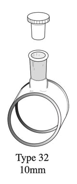 Starna 32-SOG-10 Special Optical Glass Cylindrical Cell with Stopper, 10mm Pathlength