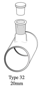 Starna 32-SOG-20 Special Optical Glass Cylindrical Cell with Stopper, 20mm Pathlength