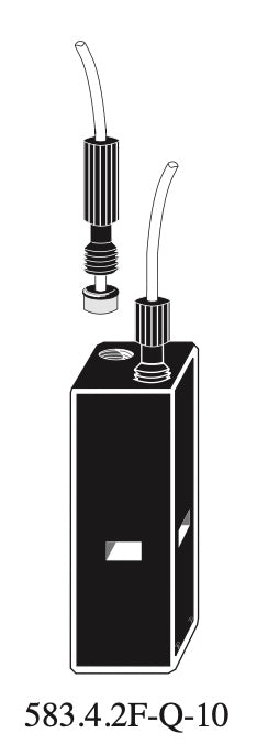 Starna 583.4.2F-Q-10/Z20 Low-Volume Fluorometer Flow Through Quartz Cell with Threaded Tubes