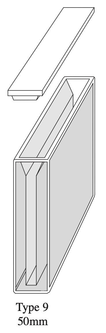 Starna 9-Q-50 Semi-Micro Rectangular Quartz Cuvette, 50mm Pathlength