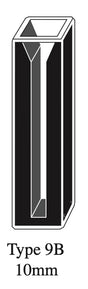 Starna 9B-Q-10 Self-Masking Semi-Micro Rectangular Quartz Cuvette, 10mm Pathlength