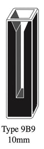 Starna 9B9-Q-10 Self-Masking Semi-Micro Rectangular Quartz Cuvette, 10mm Pathlength