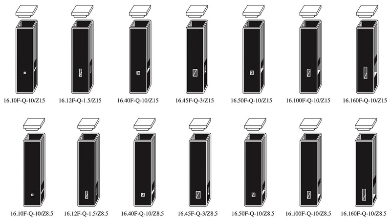 Starna 16F Series Sub-Micro Quartz Fluorometer Cells, Overview