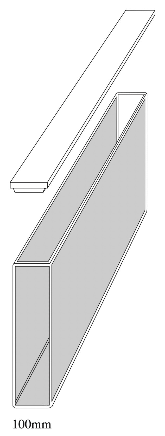 Starna 1-Q-100 Standard Rectangular Quartz Cuvette, 100mm