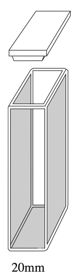 Starna 1-Q-20 Standard Rectangular Quartz Cuvette, 20mm