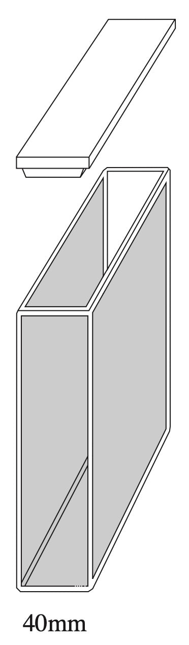 Starna 1-Q-40 Standard Rectangular Quartz Cuvette, 40mm